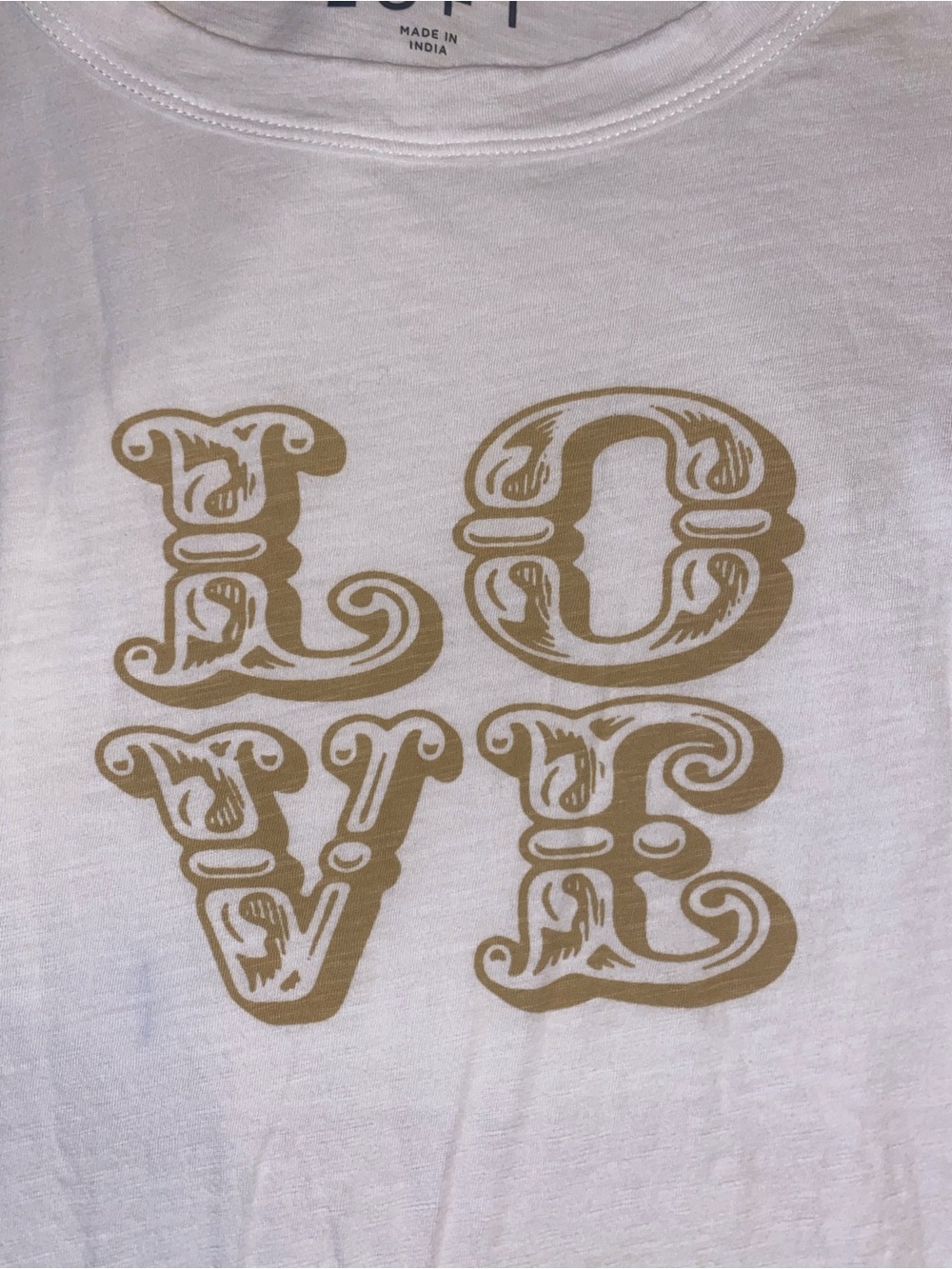 LOFT White Tee with Navy Logo Print - Picture 3 of 6